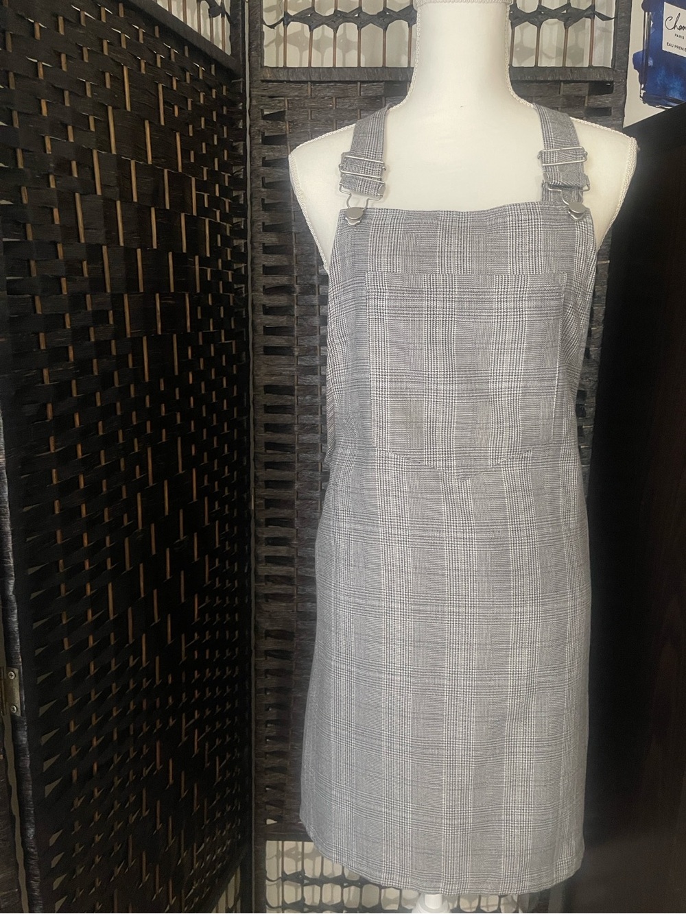 AUW Grey Plaid Fashion Pinafore